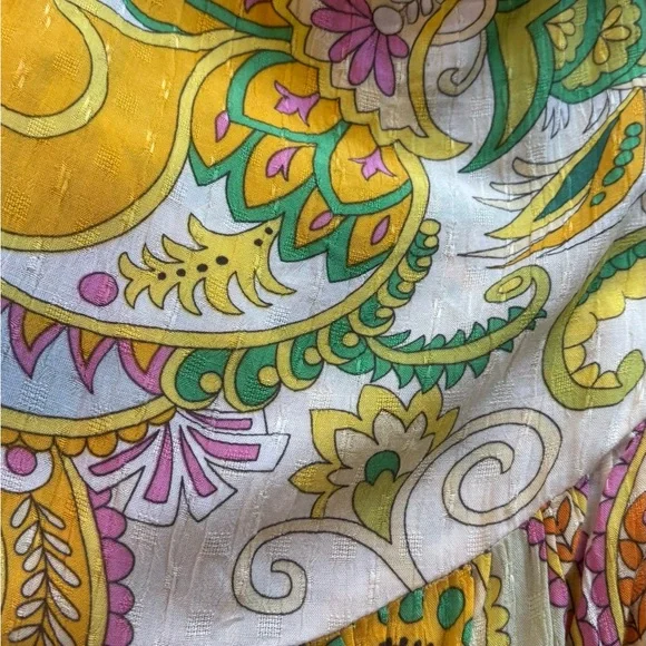 Haute Hippie Colorful Floral Pattern wrapped Skirt size M - Picture 2 of 5